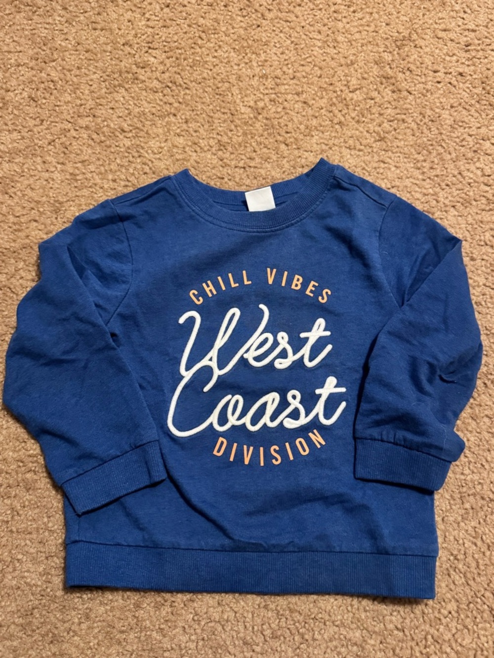 Crazy 8 Blue "West Coast" Sweatshirt with White & Yellow Print